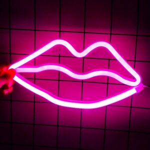 💋 Sassy Neon Pink Lip LED Light Cute Room Decor